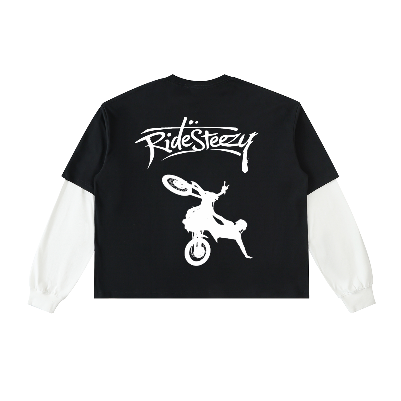 Layered Contrast Sleeve Cotton T-Shirt