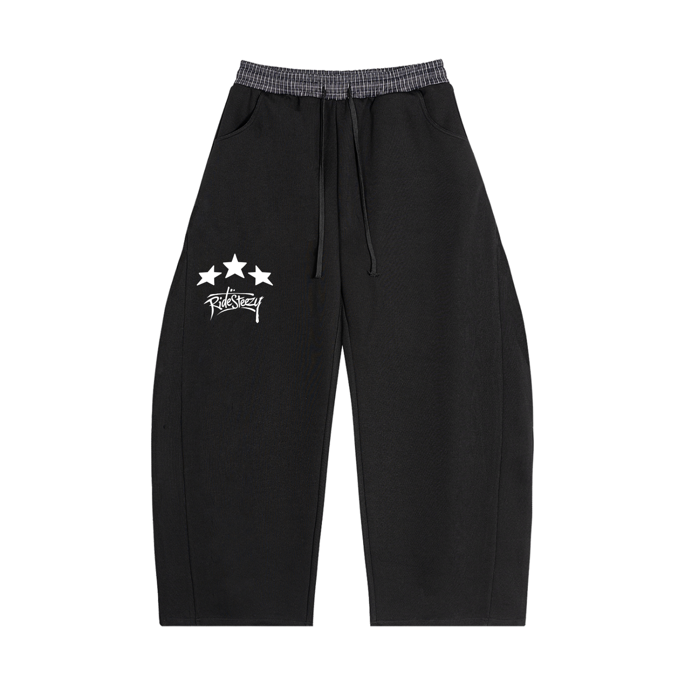 Plaid Waistband Barrel Sweatpants